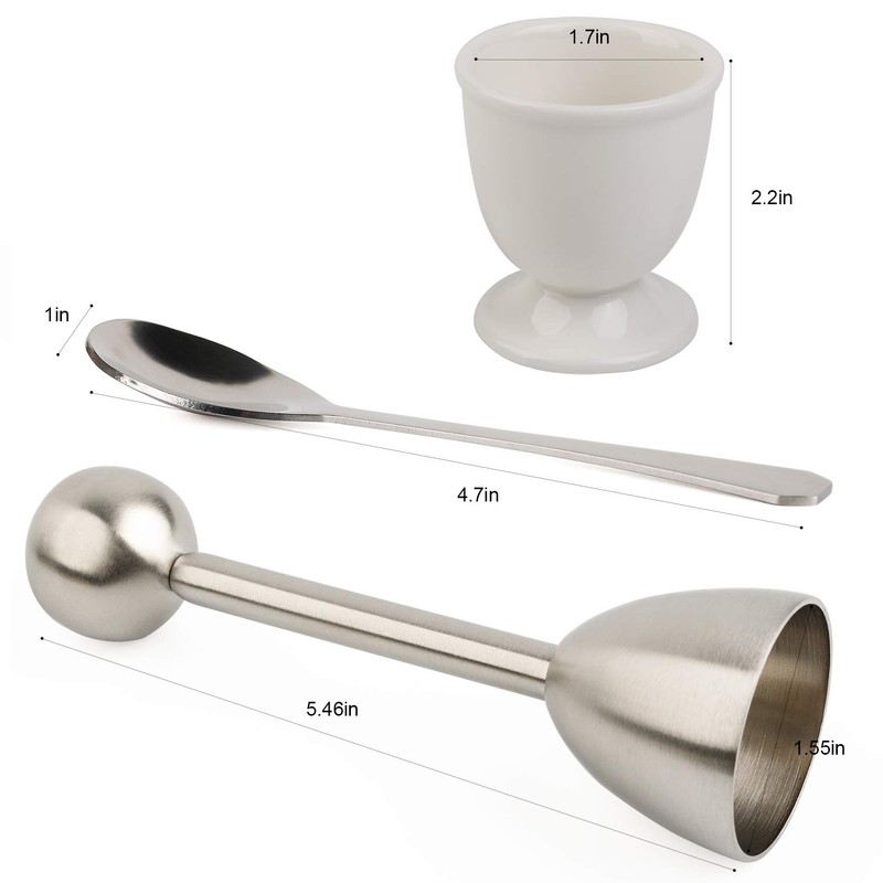 Egg Cracker Topper Set for Soft Hard Boiled Eggs Shell