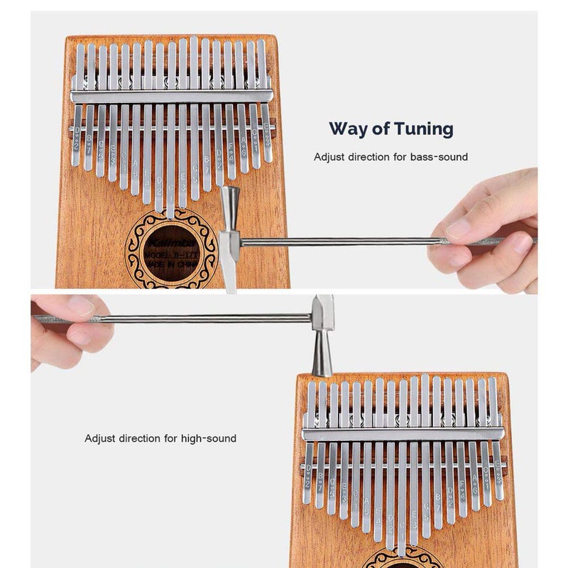 zmart 17 Keys Kalimba Thumb Piano Wood Mahogany Body Tune
