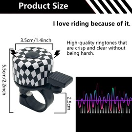 laeeyin Bicycle Bell Mini Bicycle Bell Loud for MTB Road Bike Cycling, 120 dB Bicycle Bell Crisp Sound Loud for Adults Children Boys Girls (Black and White)
