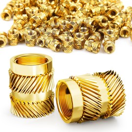 Ziamzra Threaded Insert M3 Melting Thread Pack of 100 Press-in Nuts M3 x 5 x 5 mm Threaded Inserts Brass Threaded Inserts for 3D Printing Accessories Plastic Parts Heat Ultrasonic