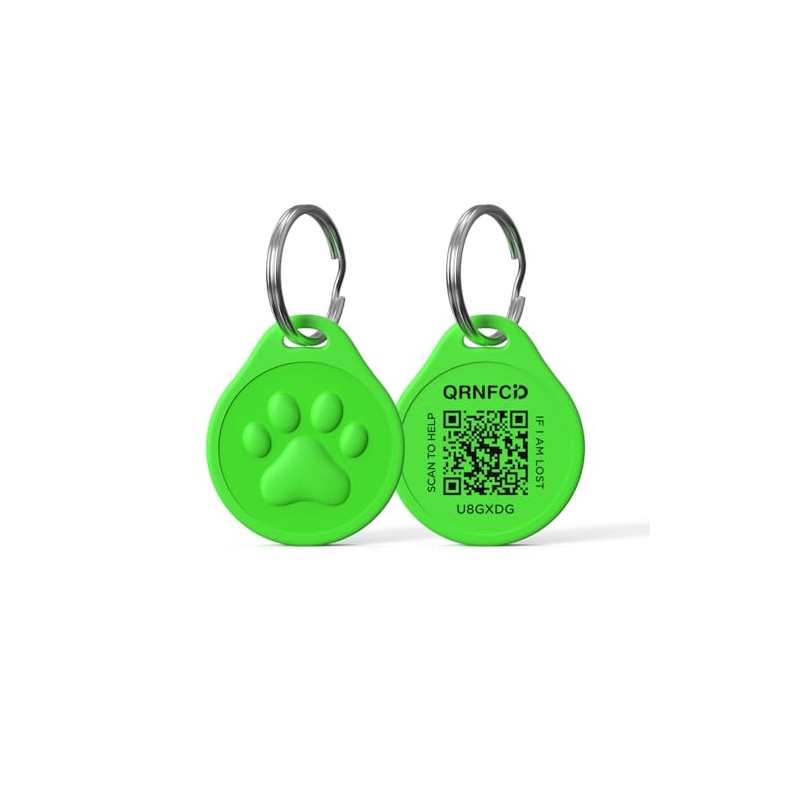 Generic Smart Pet Identification Tag NFC QR (Green)