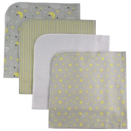 UD_Yellow Flannel Receiving Blanket - 4 Pack  3211y