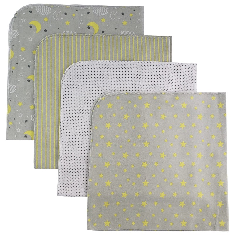 UD_Yellow Flannel Receiving Blanket - 4 Pack 3211y