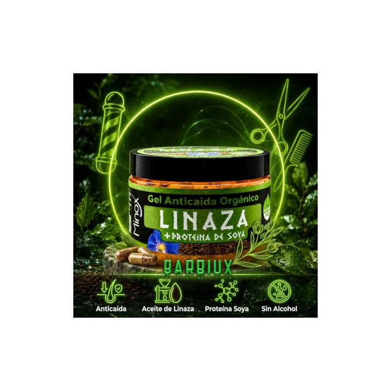 Gel Fijador Cabello Linaza Anti Caida Proteina Soya 375gr