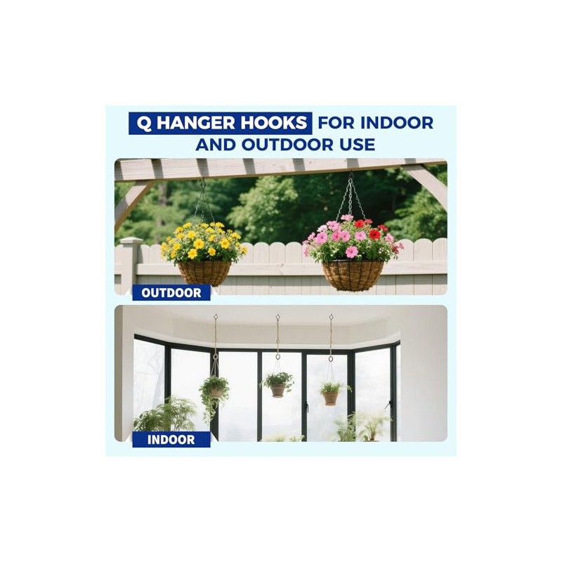RELBRO Q Hanger Hooks, 2.2 Inch Metal Screw Hooks with