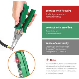 GADO Pro 8-in-1 Wire Crimper Stripper with Voltage Detector & Dual Alarms - Heavy Duty 12-250V AC/DC Tester for Hot/Neutral Wires - Electrician, HVAC, Car Repair Tool (Green)