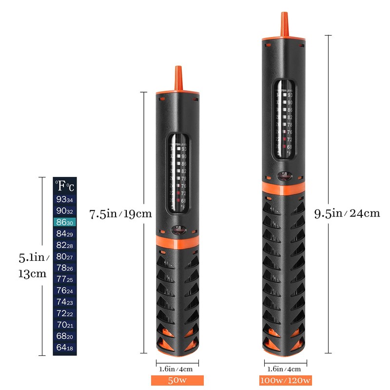 HITOP Adjustable Aquarium Heater with Protective Cover, 50W 100W 120W
