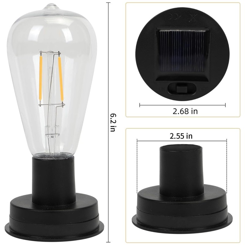 Solar Light Replacement Top with Bulb for Solar Lantern