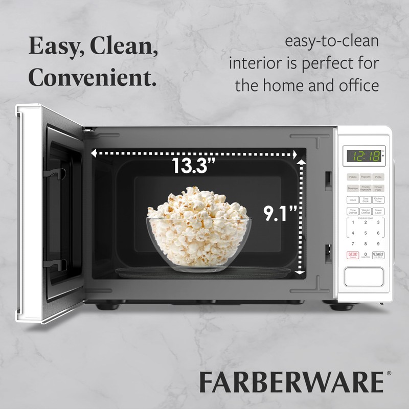 Farberware 0.9 Cu. Ft. Countertop Microwave Oven – 900 Watts