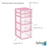 Cajonera De Plástico Italhome Fox 5 Organizador Multiusos Rosa