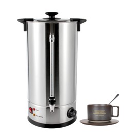 Hot Water Dispenser, 25L/6.6 gal Commercial Stainless Steel Electric Hot Water Boiler With Double-layer Barrel Wall, Portable Thermostable Tea Urn Coffee Boiler With Practical Faucet For Hot Drinks