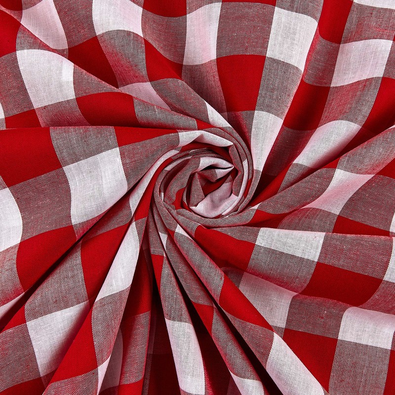 Richcheck 60" Gingham Check 1" Red, Fabric by the Yard