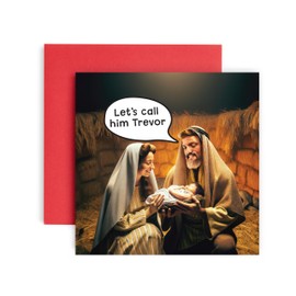 Huxters Christmas Cards for Women Men – Call Him Trevor Christmas Happy Christmas Card for him and her Family Christmas Holiday – Dad Mum Brother Sister Auntie Uncle Daughter holiday laughter card