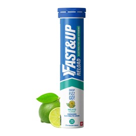 Fast&Up Reload – Mojito Flavour – 20 Effervescent Tablets – Instant Electrolytes for Rapid Hydration & Energy - Added Vitamin C & B12 for Performance, Wellbeing, Travel & Recovery – Vegan