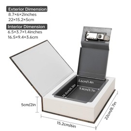 Chinoiserie Diversion Book Safe Storage Box (Size 8.7"×6"×2") With Security Key Lock, Chinese style Ornaments Secret Hidden Safe (The Art of War - Key Lock)