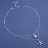 Zeshimb Boho Pearl Starfish Choker Necklace Layered CZ Starfish Pearl