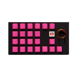 TAI-HAO Rubber Gaming Backlit Keycaps Set - 22 Keys Compatible with Cherry MX Switch Types Keyboard (Neon Pink)