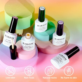 RARJSM Gel Nail Polish Set 6Pcs Pastel Gel Polish Rainbow Colors Kit Soak off UV Spring Summer Ice Cream Varnish Nail Art Salon Manicure at Home(Pink Orange Yellow Green Blue Purple)