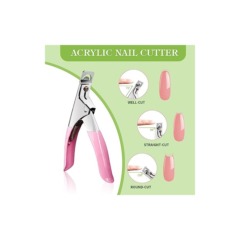 Acrylic Nail Tips Set, Venares 500 Pieces White Nail Tips