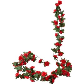 Red Artificial Flower Garland,Peony Vine Flowers Garland Hanging Silk Plants for Wedding,Vine Flowers Hanging Strings for Wedding Arch Table Wall Backdrop Party Decor Artificial Plants and Flowers