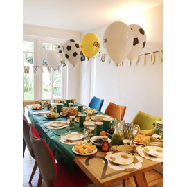 Talking Tables Pack of 12 Football Balloons Decorations for Kids Birthday Party or Adults, Latex and can inflate with Helium, White Gold