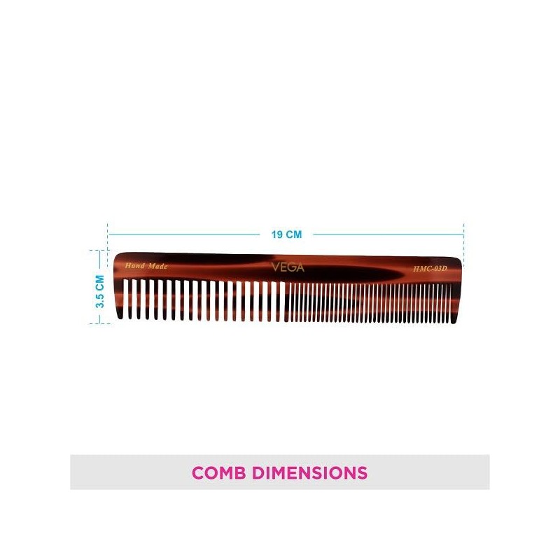 Vega Tortoise Shell Graduated Dressing Comb, Brown