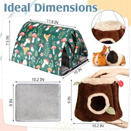 Abbylike 2 Pack Guinea Pig Hideout Washable Guinea Pig Tunnel and Soft Rabbit Bed Small Animals Cage Accessories for Hamster Chinchilla Ferret Bunny