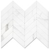 STICKGOO 10-Sheet Herringbone Tile Peel and Stick Backsplash, White Marble