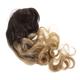 Baluue Long Gradient Wavy Wig with Curtain Bangs Stylish Synthetic Hairpiece for Women Heat Resistant for Daily Wear Parties and Cosplay Events