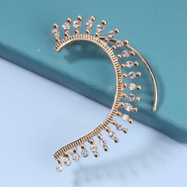 Yheakne Boho Rhinestone Ear Climber Earrings Gold Cz Crystal Ear Crawler Earrings Ear Wrap Crystal Earrings Minimal Clip on Wrap Earrings Jewelry for Women and Girls