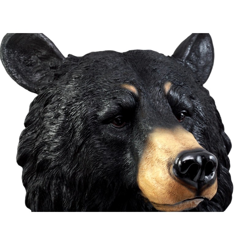 Ebros Large Olympic Black Bear Head Wall Decor Plaque 16"Tall