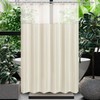Gibelle Waffle Weave Shower Curtain with Mesh Top Window and