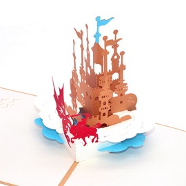 Medigy 3D Pop Up Greeting Cards Castle of The Knights Blank Cards for Most Occastions