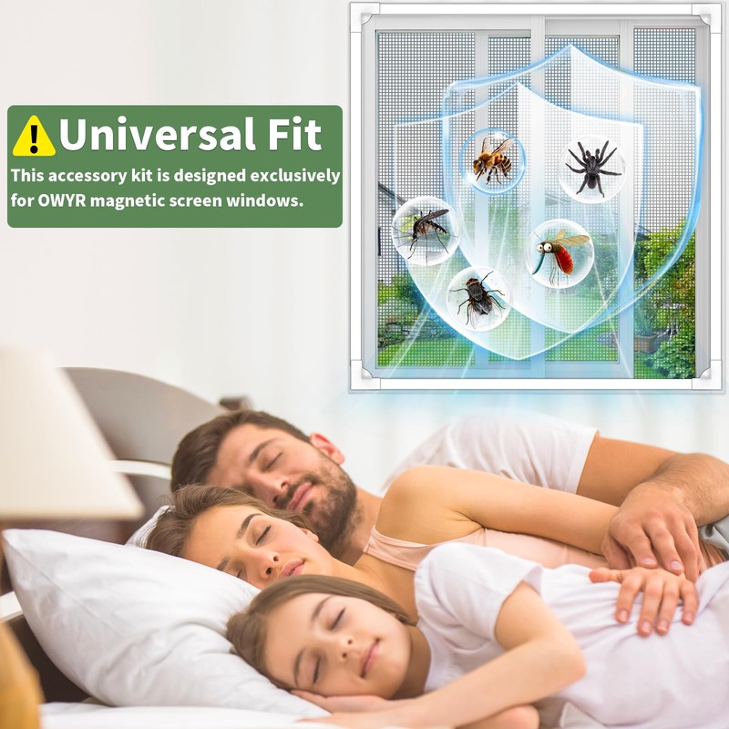 OWYR Magnetic Window Screen DIY Accessories with 8pcs Window Screen