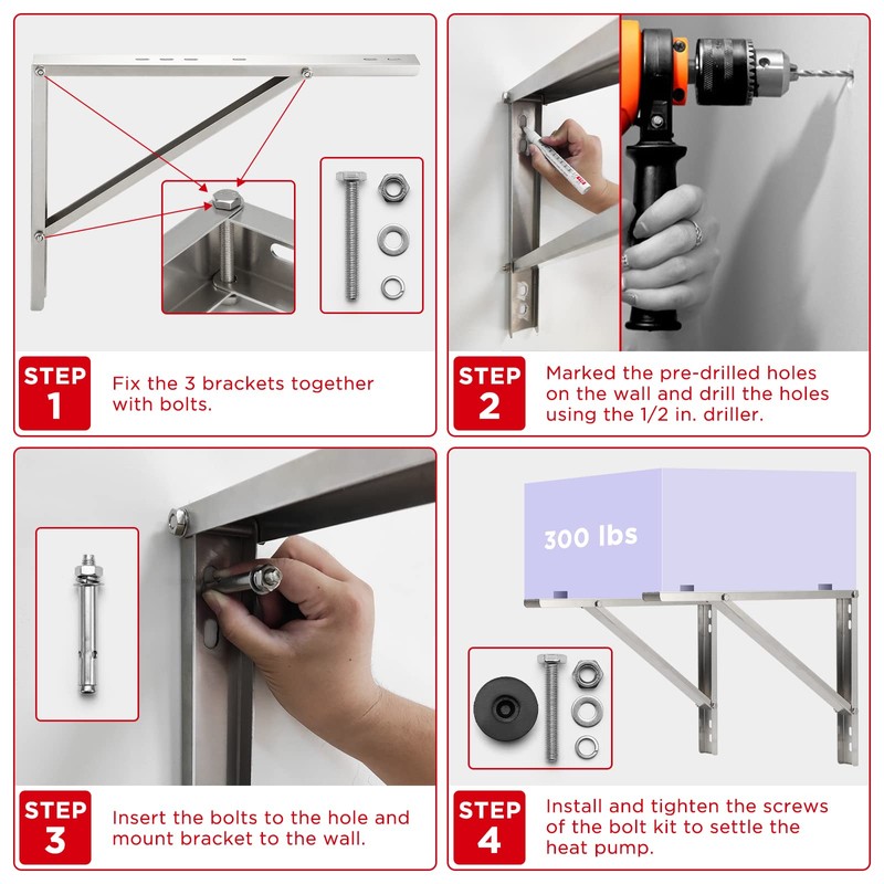 TURBRO Wall Mount Stand for Mini Split Ductless Air Conditioner