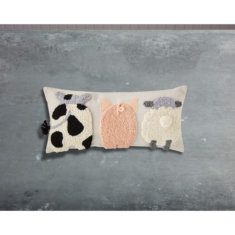 Raised Hook Farm Animal Pillow