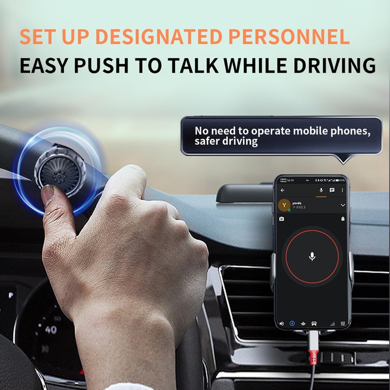 docooler BT Button PTT Walkie Talkie Push Button for Car,