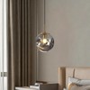 Modern Smoke Gray Concave Glass Pendant Light, Kitchen Island Lighting