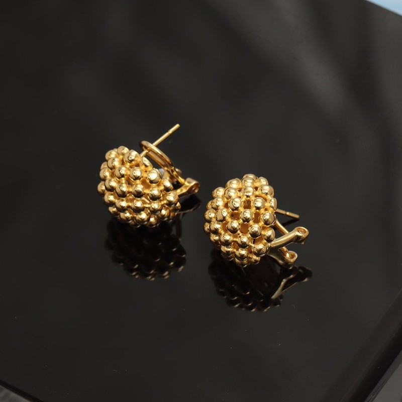 LeCalla 925 Sterling Silver Omega Back Earrings Jewelry Medium Large