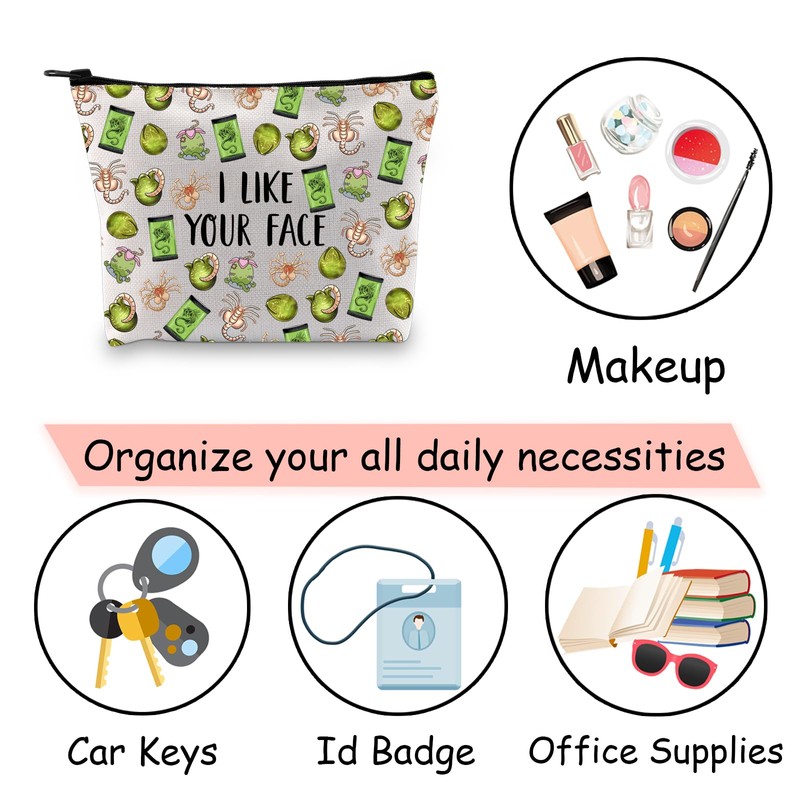 JXGZSO Alien Movie Makeup Bag Alien Lover Gift I Like