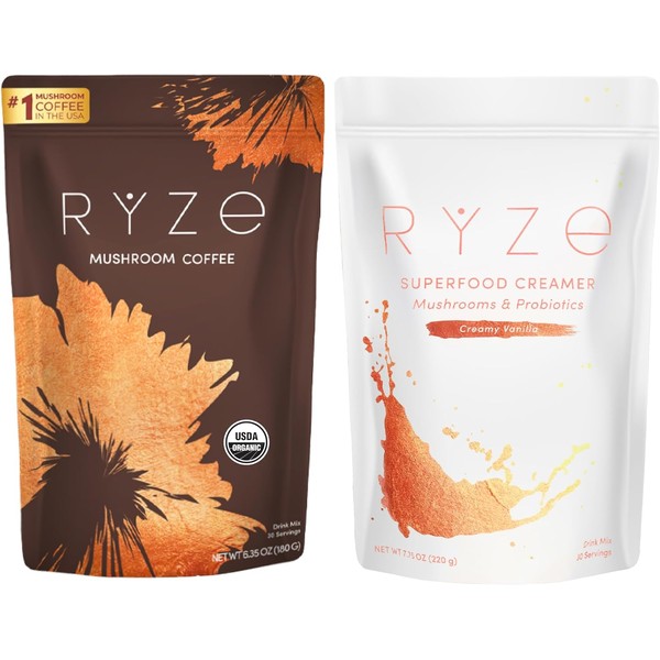 RYZE n Shine Bundle, USDA Organic RYZE Mushroom Coffee +