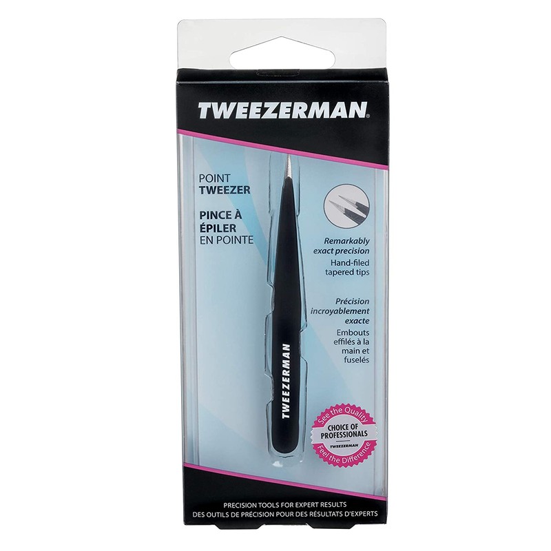 Tweezerman Stainless Steel Point Tweezer in Assorted Colors