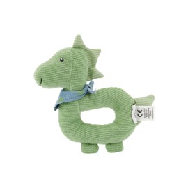 Sterntaler Dino Rexi Grasping Toy - Motor Skills Toy for Rattling, Feeling and Playing - Cuddly Toy for Baby and Children with Rattle as a Faithful Friend - Baby Toy Made of Soft Fine Corduroy, Stone