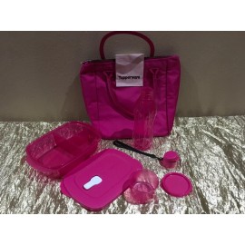 New Tupperware A Must Have Lunch Bag Set of 4 Beautiful Fiusha Color