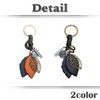 White Fang AZ145 Key Holder, Leather, Stylish, Retro Charm, Leaf,