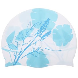 Toddmomy Gorro de Baño de Silicona Reversible Estampado, Gorra de Natación Impermeable para Adultos Unisex, Protección para Cabello Largo