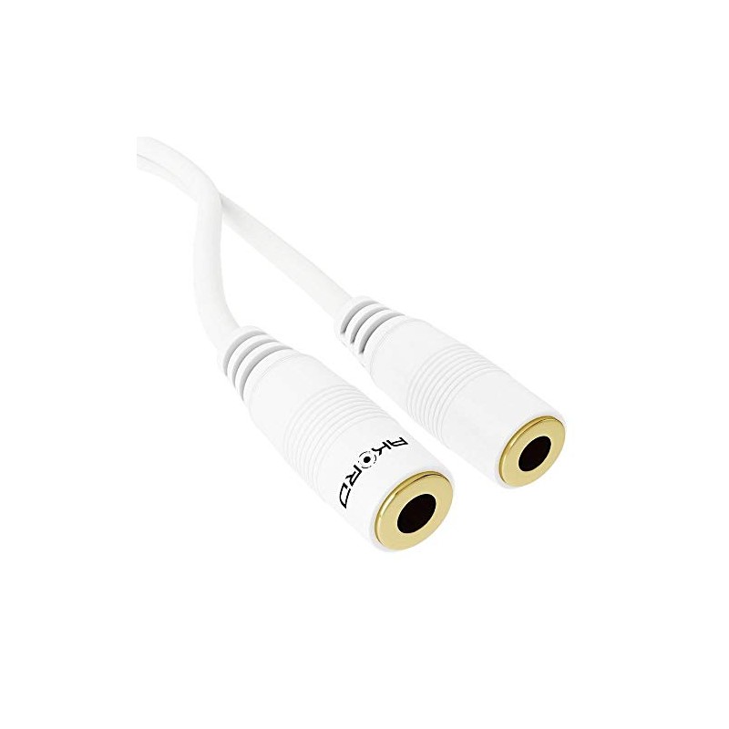 AKORD® Gold 3.5mm Headphone Splitter Jack Male to 2 Dual