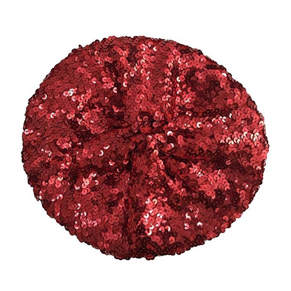 CHUANGLI Sparkly Sequins Beret Hat Glitter Mermaid Cap for Dancing