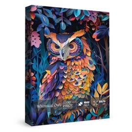 3D Paper Owl Puzzles for Adults 1000 Pieces, Colorful Bird Art Animal Jigsaw Puzzles, Beautiful Jungle Wildlife Puzzle