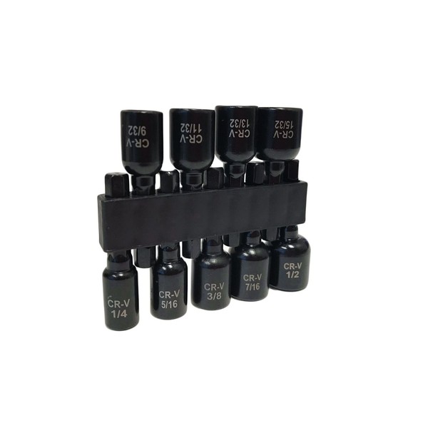 9 Piece SAE Magnetic Nut Setter Set (1/4” Quick Change